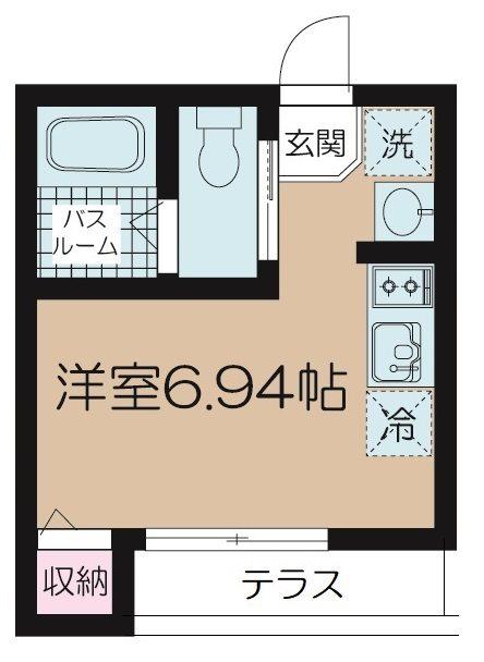 NSGATE下高井戸(ワンルーム/1階)の間取り写真