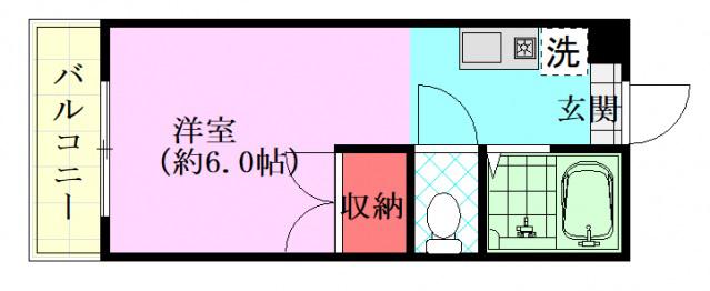 アルティメイトBUILING舟入中町(ワンルーム/4階)の間取り写真