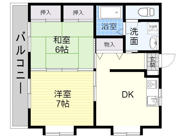 アール佐藤(2DK/2階)の間取り写真