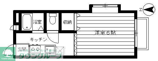 コーポ山吹(1K/2階)の間取り写真