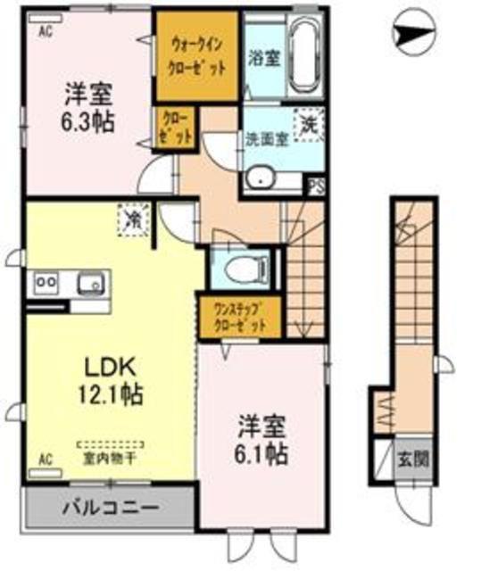 フォレストヴィラ(2LDK/2階)の間取り写真