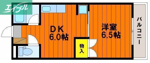 スイートピアFUJI B棟(1DK/3階)の間取り写真