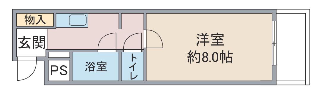 メゾン鶴里(1K/4階)の間取り写真