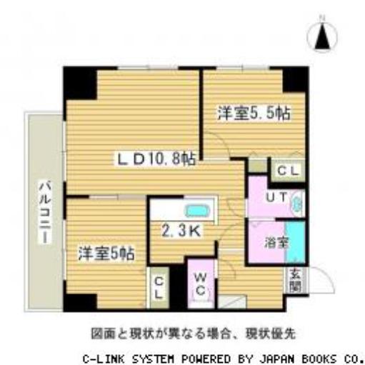 リシェール南郷通(2LDK/5階)の間取り写真