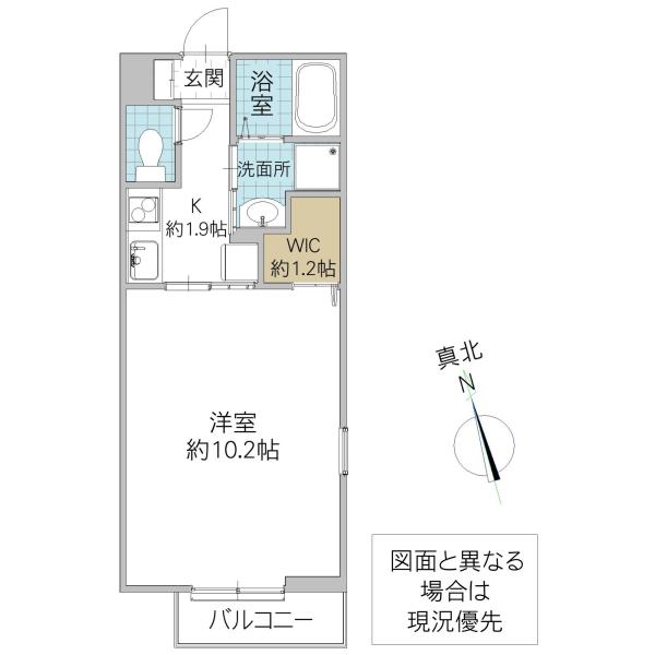 リコルド(1K/1階)の間取り写真
