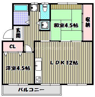 金剛第3219(2LDK/5階)の間取り写真