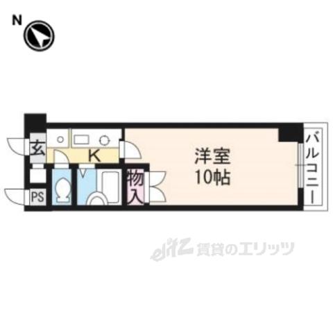 ナルディス西大路(1K/3階)の間取り写真