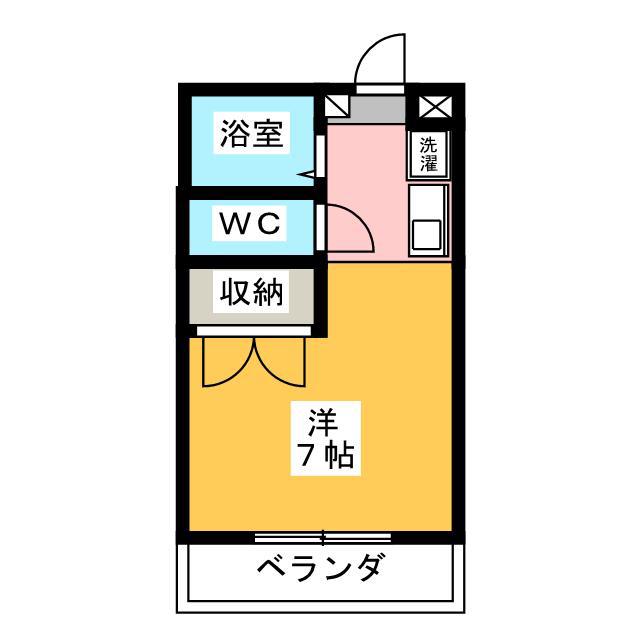 SQUARE II(ワンルーム/2階)の間取り写真