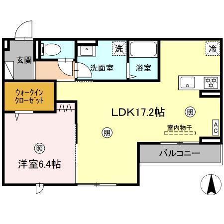 DWELL石垣東(1LDK/3階)の間取り写真