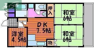 ナガシオビル(3DK/2階)の間取り写真