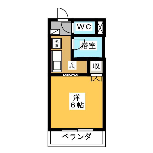 サープラスI HIGASHIBORA(1K/2階)の間取り写真