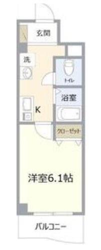 メゾンナカムラ北堀江(1K/1階)の間取り写真