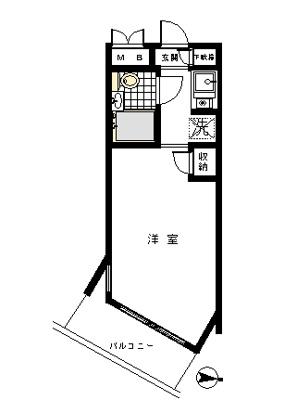 ドム登戸2(1K/3階)の間取り写真
