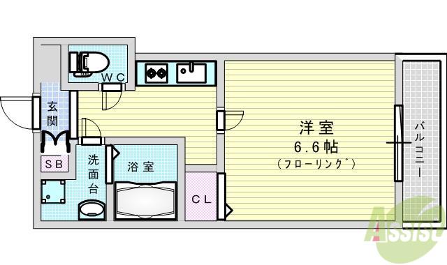 S-RESIDENCE新大阪RIDENTE(1K/3階)の間取り写真