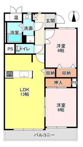 レジデンス一宮(2LDK/1階)の間取り写真
