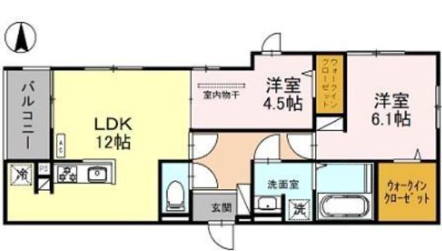 ウィステリアガーデン(2LDK/3階)の間取り写真