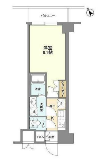 KDXレジデンス西調布(1K/5階)の間取り写真