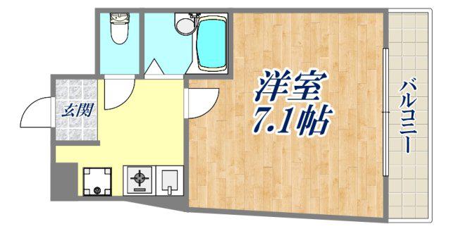 クレセント公光(1K/4階)の間取り写真