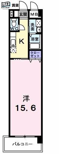 レジデンス牟礼(1K/1階)の間取り写真