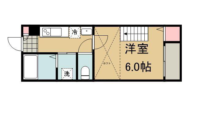 リベルテ黒松(1K/2階)の間取り写真