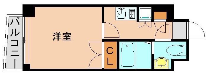 クレタ県庁前(1K/4階)の間取り写真