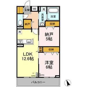 レジミュール(2LDK/2階)の間取り写真