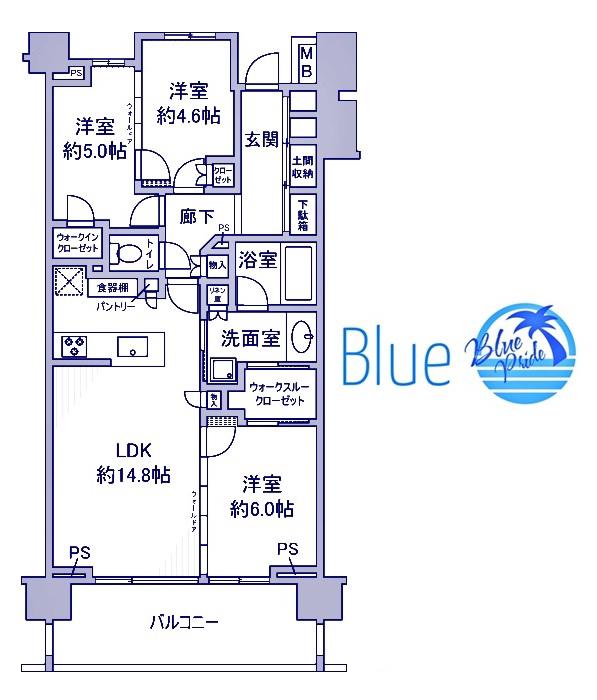 パークホームズ横浜反町(3LDK/7階)の間取り写真