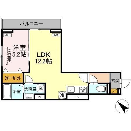 D-SOLACE新千葉3丁目(1LDK/3階)の間取り写真