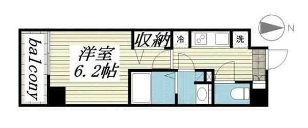 N-STAGE八王子Ⅱ(1K/8階)の間取り写真