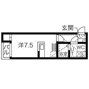 リバティ則武(ワンルーム/1階)の間取り写真