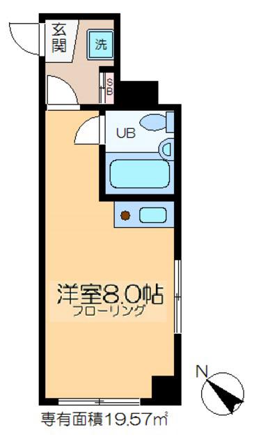 リバーサイド永代(ワンルーム/4階)の間取り写真