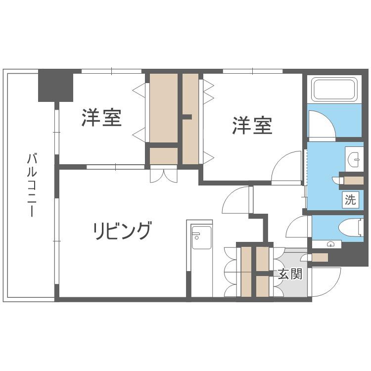 MJ SQUARE KOTONI(2LDK/6階)の間取り写真