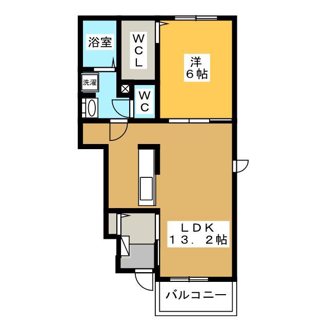 ヴィラおいだ(1LDK/1階)の間取り写真