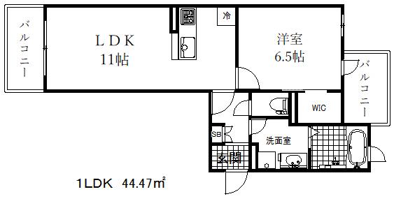 ヴィラージュ山手(1LDK/2階)の間取り写真