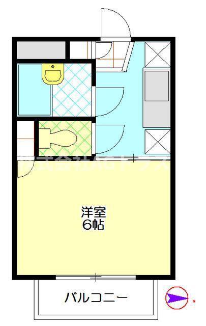 ヴェルディ鈴木(1K/1階)の間取り写真