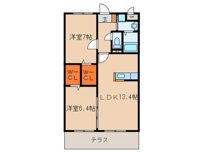 サーラ・アソシア(2LDK/1階)の間取り写真