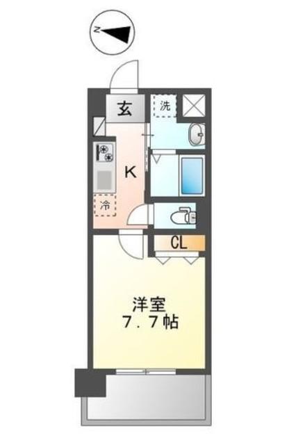 シイナレジデンスケイエー(1K/2階)の間取り写真