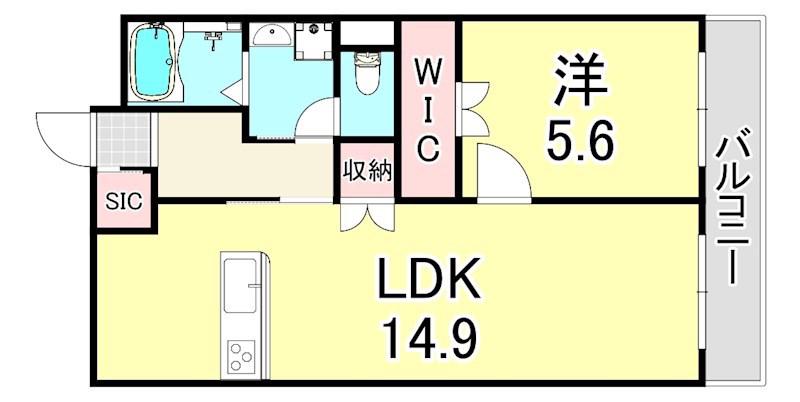 MKBファースト(1LDK/4階)の間取り写真