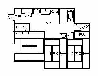 伊藤アパート(3DK/2階)の間取り写真