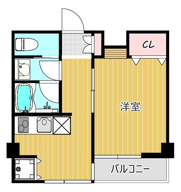 ライラックII(1K/4階)の間取り写真