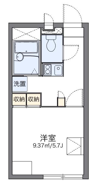 アイリス(1K/1階)の間取り写真