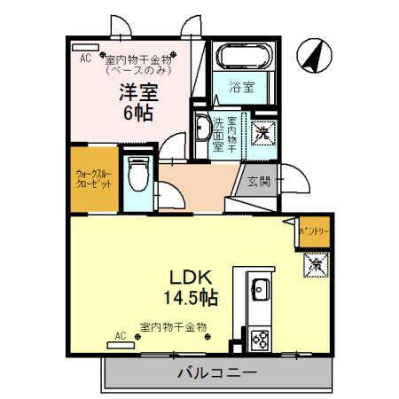 MJUK(1LDK/3階)の間取り写真