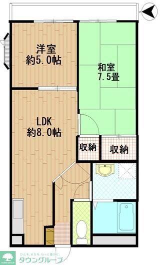 トレボーンミモミI(2LDK/3階)の間取り写真