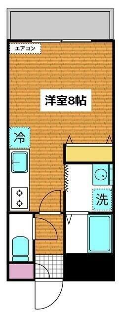リヴェール(ワンルーム/2階)の間取り写真
