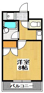 オアシス羽倉崎(1K/5階)の間取り写真