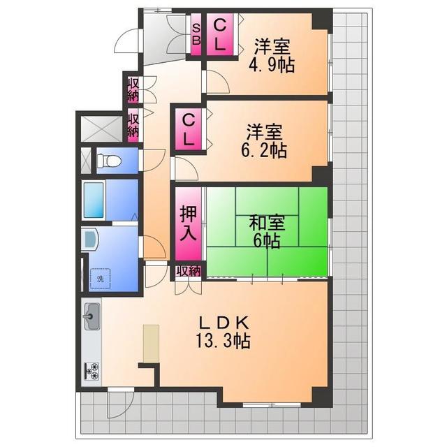 助松パークホームズ(3LDK/6階)の間取り写真