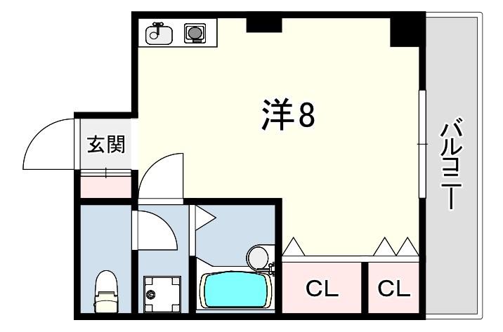 グランツ御影(ワンルーム/5階)の間取り写真