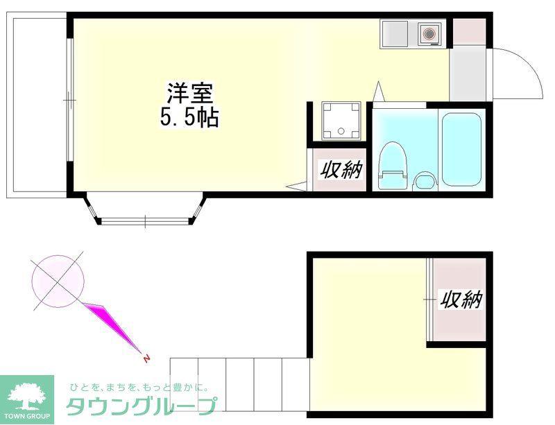 アビタシオン東伏見A(ワンルーム/1階)の間取り写真