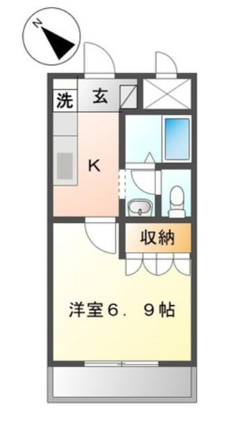 エンジョイライフ(1K/2階)の間取り写真