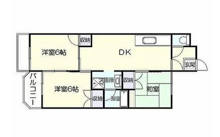竹5マンション(3DK/3階)の間取り写真